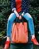 torby na ramię Torba Mr.m velvet koralowa/uszy skóra naturalna