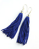 kolczyki chwosty Kobaltowe kolczyki chwosty frędzle