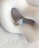pierścionki - różne Pierścionek z kamienia naturalnego z sercem, agat + opalite, Chunky Jelly Ring