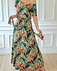 sukienki maxi damskie Maxi sukienka BOHO- kolorowe pióra z dzianiny