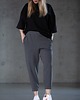 t-shirt damskie T-shirt oversize Wafel czarny