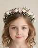 wianki komunijne Delikatny wianek na głowę brudny róż