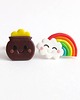kolczyki z masy plastycznej Śmieszne kolczyki Kawaii Garniec Złota i Tęcza