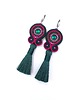 kolczyki soutache Kolczyki sutasz kolorowe różowo zielone wiosenne Cleo z chwostem