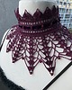 chokery Koronkowy naszyjnik w kolorze ciemnego fioletu z burgundowymi koralikami
