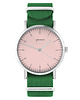 zegarki unisex Zegarek - Simple różowy - zielony, nylonowy