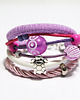 bransoletki na sznurku Bransoletka - Żółw, lila - rzemienie