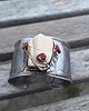 bransoletki wire wrapping Krzemień pasiasty i koral  - bransoletka regulowana