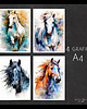 grafiki i ilustracje Zestaw 4 grafik A4 - Konie w akwareli