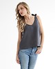 topy damskie Lniany Top MEADOW  CHARCOAL
