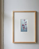 obrazy Akwarela Kwiaty oryginalny obraz niebieski papier 10,5x22 cm