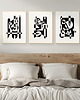 plakaty Zestaw 3 abstrakcyjnych plakatów geometrycznych, do salonu, sypialni.