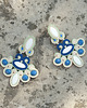 kolczyki soutache Kolczyki żyrandole - limonka, klasyczny niebieski