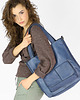 torby na ramię Torebka damska shopper A4 skóra naturalna - MARCO MAZZINI jeansowa niebieska