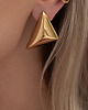 kolczyki pozłacane Złote kolczyki trójkąty ze stali chirurgicznej pozłacane 18k złotem