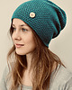 czapki damskie Czapka całoroczna przejściowa cienka bawełna s/m unisex szmaragd