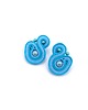 kolczyki soutache Largo niebieskie kolczyki sutasz sztyfty małe z perłami Preciosa