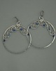 kolczyki wire wrapping Kolczyki duże koła lapis lazuli wire wrapping kółka