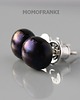 kolczyki szklane black pearls