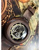 zegarki męskie DC 044 - BROWN Vintage - Mechaniczny zegarek w skórzanej oprawie