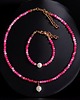 komplet biżuterii RAZEM TANIEJ! naszyjnik & bransoletka : fuchsia & pearl collection
