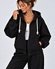 bluza z kapturem damska Bluza  Na Zamek ,,SUZANA"  Czarny