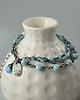 bransoletki z kamieni naturalnych Larimar z topazem w srebrze - bransoletka