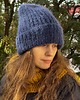 czapki damskie Jesienna czapka Dimma z alpaki i merynosa niebieska