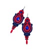 kolczyki soutache Kolczyki sutasz granatowo czerwone kolorowe Margo długie energetyczne
