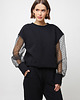 bluza bez kaptura damska Bluza z przezroczystymi rękawami