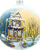 ozdoby choinkowe Bombka okrągła: Zimowy domek ze stojakiem