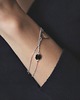 bransoletki - inne Rhodium Plated 2 Holes Small Round Tag Bracelet