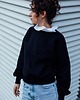 bluza bez kaptura damska Bluza OVERSIZE DAMSKA CZARNY KRÓLIK Z USZAMI