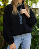bluza bez kaptura damska Bluza damska oversize MENTOS czarny