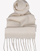 szale damskie Ciepły Szalik jasnobeżowy z frędzlami 40x190 cm
