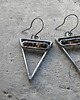 kolczyki wire wrapping Trójkąt turmalin     - kolczyki