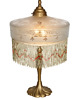 lampy stołowe Lampa stołowa Art Deco, lata 50.  Mosiądz i szkło  Vintage  2x E27