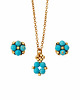 komplet biżuterii Komplet Biżuterii Turkus - Kolczyki Sztyfty i Naszyjnik