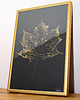 obrazy Grafika Botaniczna. Złoty Liść Klonu Ramka Alu 20x30cm. Golden Maple Leaf