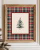 plakaty PLAKAT świąteczny choinka vintage grafika drzewko krata