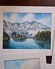 obrazy Obraz akwarelowy "Górskie Odbicie" oprawiony w passe-partout 40x50 cm