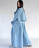 płaszcze damskie Trencz maxi oversize denim light blue