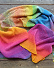 szale damskie UNIKAT szal dziergany (jak tkany) "Autumn Rainbow"