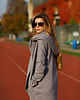 bluza z kapturem damska Peleryna MKTP szary pastelowy