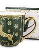 dekoracje świąteczne Kubek porcelanowy 11x15x11,5 cm IRMINA 560 ml zielony