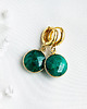 kolczyki z kamieniami Zielone kolczyki NEFRYT srebro pozłacane