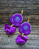 kolczyki soutache Fioletowe kolczyki soutache