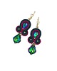 kolczyki soutache Kolczyki sutasz różowo zielone z kryształami Felicja
