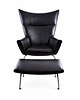 fotele Fotel CH445 Wing Chair z podnóżkiem