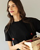 t-shirt damskie T-shirt Crop-Voila Czarny Truskawki